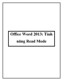 Office Word 2013: Tính năng Read Mode