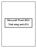 Microsoft Word 2013: Tính năng mới