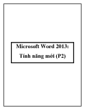 Thủ thuật về Microsoft Word 2013: Tính năng mới
