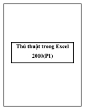 Thủ thuật trong Excel 2010