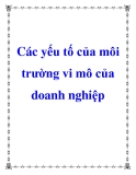 Các yếu tố của môi trường vi mô của doanh nghiệp