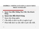 Bài giảng Điều hành hoạt động nhà hàng-Bar - Chương 3: Những kỹ năng và kiến thức phục vụ đồ ăn (ThS. Nguyễn Sơn Tùng)