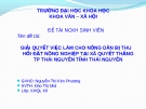 Đề tài: GIẢI QUYẾT VIỆC LÀM CHO NÔNG DÂN BỊ THU HỒI ĐẤT NÔNG NGHIỆP TẠI XÃ QUYẾT THẮNG TP THÁI NGUYÊN TỈNH THÁI NGUYÊN