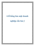 6 lỗ hổng bảo mật doanh nghiệp cần lưu ý