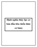 Định nghĩa thủy lực cơ bản đầu tiên (kiến thức cơ bản)