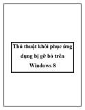 Thủ thuật khôi phục ứng dụng bị gỡ bỏ trên Windows 8