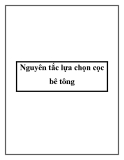 Nguyên tắc lựa chọn cọc bê tông