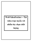 WebVideoFetcher – Tải video trực tuyến với nhiều tùy chọn chất lượng