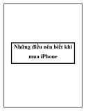 Những điều nên biết khi mua iPhone