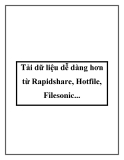 Tải dữ liệu dễ dàng hơn từ Rapidshare, Hotfile, Filesonic