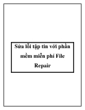 Sửa lỗi tập tin với phần mềm miễn phí File Repair