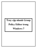 Truy cập nhanh Group Policy Editor trong Windows 7