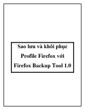 Sao lưu và khôi phục Profile Firefox với Firefox Backup Tool 1.0
