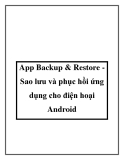 App Backup & Restore Sao lưu và phục hồi ứng dụng cho điện hoại Android