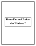 Theme Fast and Furious cho Windows 7