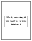 Hiển thị nhiều đồng hồ trên thanh tác vụ trong Windows 7