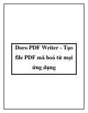 Doro PDF Writer - Tạo file PDF mã hoá từ mọi ứng dụng