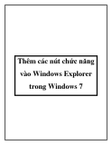 Thêm các nút chức năng vào Windows Explorer trong Windows 7