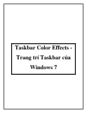 Taskbar Color Effects Trang trí Taskbar của Windows 7