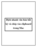 Dịch nhanh văn bản bất kỳ và chép vào clipboard trong Mac