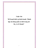 Luận văn đề tài :  “Kế hoạch khởi sự kinh doanh: Thành lập cửa hàng quần áo thời trang nữ My_LAN Model”