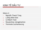 Đề tài " DỰA VÀO CÁC LÝ THUYẾT KINH TẾ VỀ ĐẦU TƯ GIẢI THÍCH VAI TRÒ CỦA ĐẦU TƯ ĐỐI VỚI TĂNG TRƯỞNG VÀ PHÁT TRIỂN KINH TẾ  "