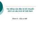 Đề tài " Tác động của đầu tư tới chuyển dịch cơ cấu kinh tế Việt Nam"