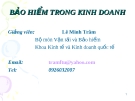 Bài giảng: Bảo hiểm trong kinh doanh - Lê Minh Tâm