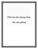 Phát tài nhờ phong thuỷ cho căn phòng