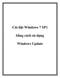 Cài đặt Windows 7 SP1 bằng cách sử dụng Windows Update