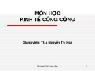 Bài giảng môn Kinh tế công cộng - Chương 1