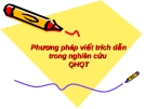 Phương pháp viết trích dẫn trong nghiên cứu quan hệ quốc tế