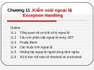 Chương 11: Kiểm soát ngoại lệ Exception Handling