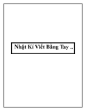 Nhật Kí Viết Bằng Tay ...