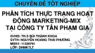 PHÂN TÍCH THỰC TRẠNG HOẠT ĐỘNG MARKETING-MIX  TẠI CÔNG TY TÂN PHẠM GIA