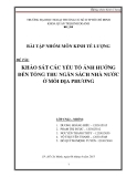 Tiểu luận:KHẢO SÁT CÁC YẾU TỐ ẢNH HƯỞNG ĐẾN TỔNG THU NGÂN SÁCH NHÀ NƯỚC Ở MỖI ĐỊA PHƯƠNG