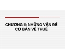 Những vấn đề cơ bản về thuế