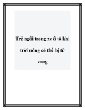 Trẻ ngồi trong xe ô tô khi trời nóng có thể bị tử vong