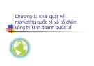 Khái quát về marketing quốc tế và tổ chức công ty kinh doanh quốc tế