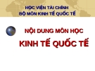 Kinh tế quốc tế - Học viện tài chính