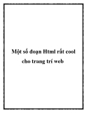 Một số đoạn Html rất cool cho trang trí web