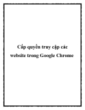 Cấp quyền truy cập các website trong Google Chrome