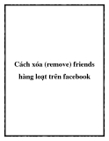 cách xóa (remove) friends hàng loạt trên fac