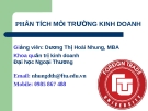 PHÂN TÍCH MÔI TRƯỜNG KINH DOANH