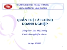 Quản trị tài chính doanh nghiệp - Đào Thị Thương