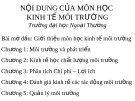 Kinh tế môi trường - khái niệm và những vấn đề liên quan