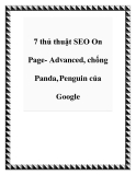7 thủ thuật SEO On Page- Advanced, chống Panda, Penguin của Google