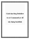 Cách tìm blog Dofollow và có CommentLuv để xây dựng backlink