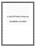 4 cách để nắm trong tay backlinks tự nhiên