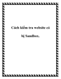 Cách kiểm tra website có bị Sandbox.